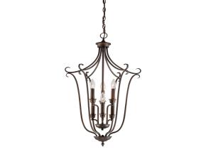 Lampara De Techo Colgante Tipo Vela 6 Luces Fulton Bronce