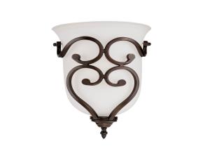 Lampara De Pared Con Vidrio Blanco 1 Luz Courtney Lakes Bronce