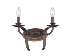 Lampara De Pared Tipo Vela 2 Luces Austin Bronce