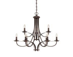 Lampara De Techo Estilo Araña Tipo Vela 9 Luces Austin Bronce