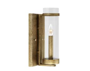 Lampara De Pared Vintage Tipo Vela Con Vidrio Claro 1 Luz Dorado