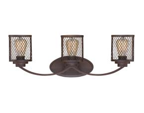 Lampara De Techo Colgante Con Malla De Alambre Metalica 3 Luces Akron Peltre Cepillado