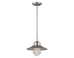 Lampara De Techo Mini Colgante Con Vidrio Interior Grabado Y Cortina De Malla 1 Luz Semi Flush...