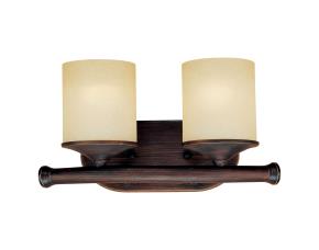 Lampara De Pared Con Vidrio Scavo Florentino 2 Luces Vanity Bronce