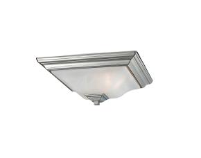 Lampara De Techo Cuadrada Empotrada De Alabastro 2 Luces Flush Mount Niquel Satinado