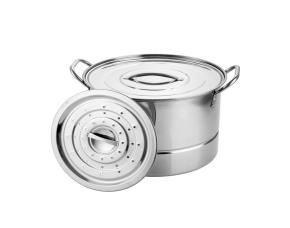 Olla Con Orejas Vaporera Mediana Acero Inox 9Qt 26Cm 3Piezas