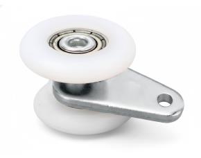 Rodo Pequeño Nylon/Galv. Doble Con Colgador 30Kg. Para Riel Pequeño