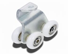 Rodo Pequeño Nylon/Galv. Cuadruple Con Placa Lateral 60Kg. Para Riel Pequeño