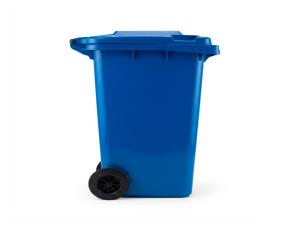 Basurero Plastico 120 Litros Sin Pedal, Con Tapa Y Ruedas, Azul, Equivale Am-Vic-120Hd-Azul
