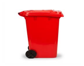 Basurero Plastico 240 Litros Sin Pedal, C/Tapa Y Ruedas, Rojo, Equivale Am-Vic-240Hd-Rojo