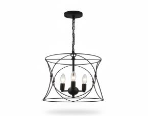 Lampara Colgante Negro 3 Luces, Cadena Expandible A 77.25\