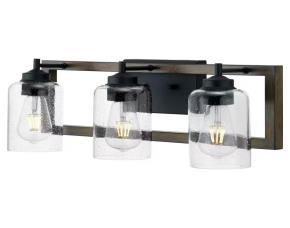 Lampara Furgoneta Negro Mate C/Vidrio E/Burbuja C/3Luces 7Pulg Truxel