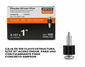 Caja De 100 Clavo Estructural 5/32\