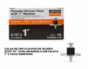 Caja De 100 Clavos D/Acero 5/32\