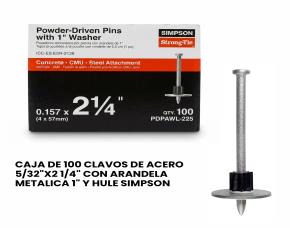 Caja De 100 Clavos D/Acero 5/32\