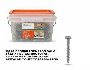 Caja De 3000 Tornillos Galv 5/32\
