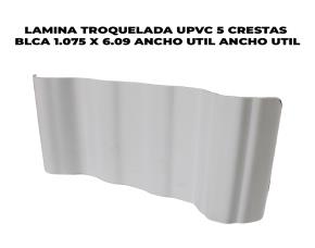 Lamina Troquelada Upvc 5 Crestas Blca 1.075 X 6.09 Ancho Util Ancho Util