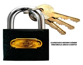 Candado Negro 63Mm Tricircle Arco Corto