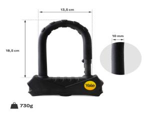 Candado En U 185Mm Yt185 Recubrimiento Silicon, Gancho 10Mm/Diametro