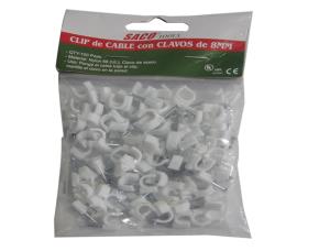 Paquete 100 Grapa Para Cable 8Mm