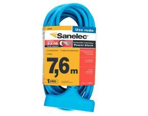 Extension Electrica 23(7Mt) Azul 3X16Awg/127V 3 Contactos Power Block